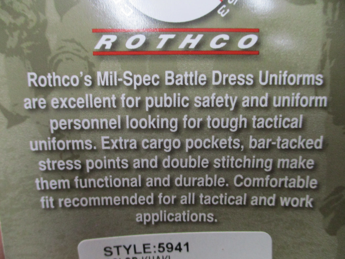 Rothco Khaki BDU Cargo Pants Tactical Work 100% Cotton Ripstop Trousers NWT
