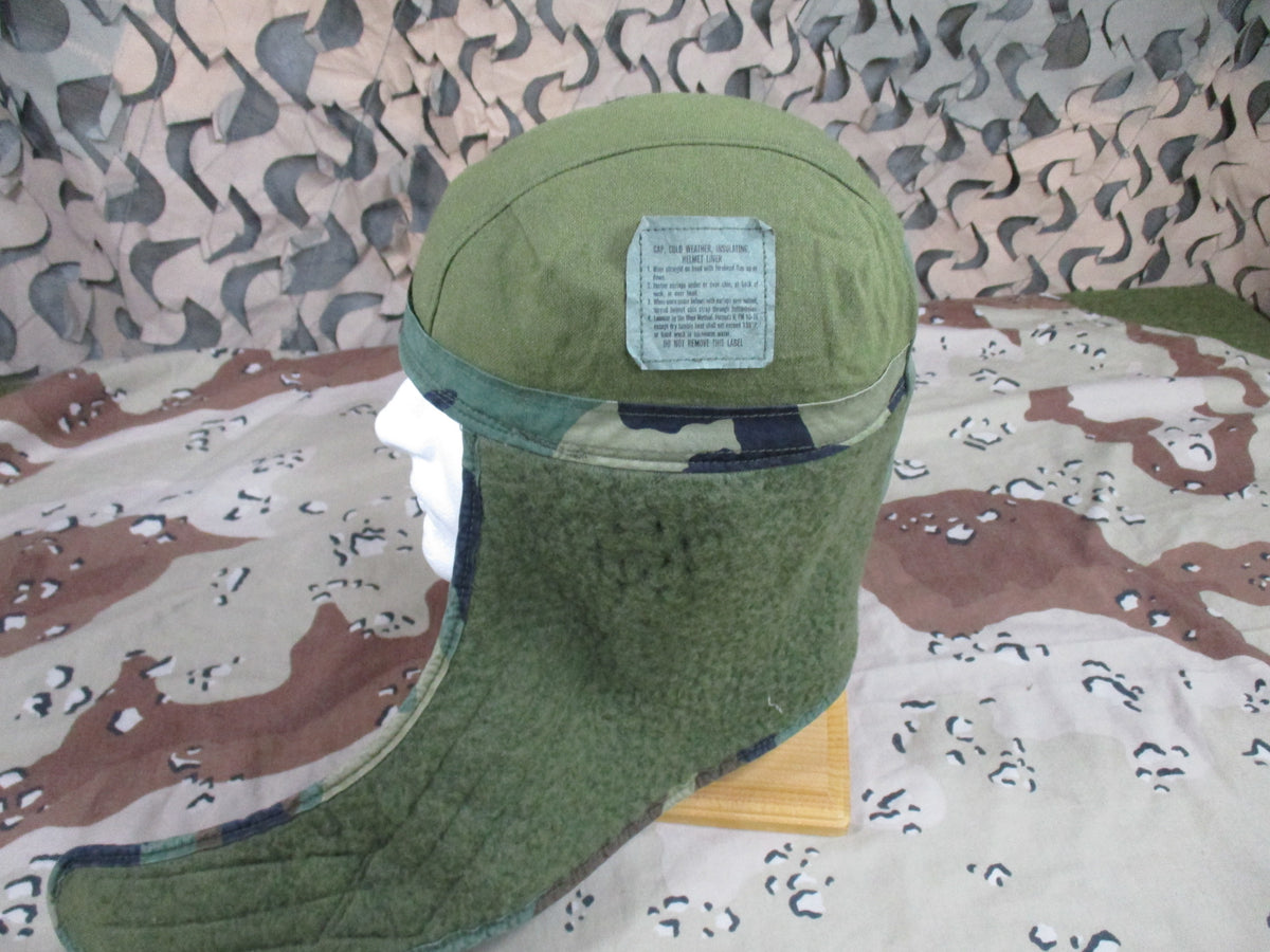 USGI Woodland Cold Weather Insulating Helmet Liner Cap Ear Flaps Army Surplus