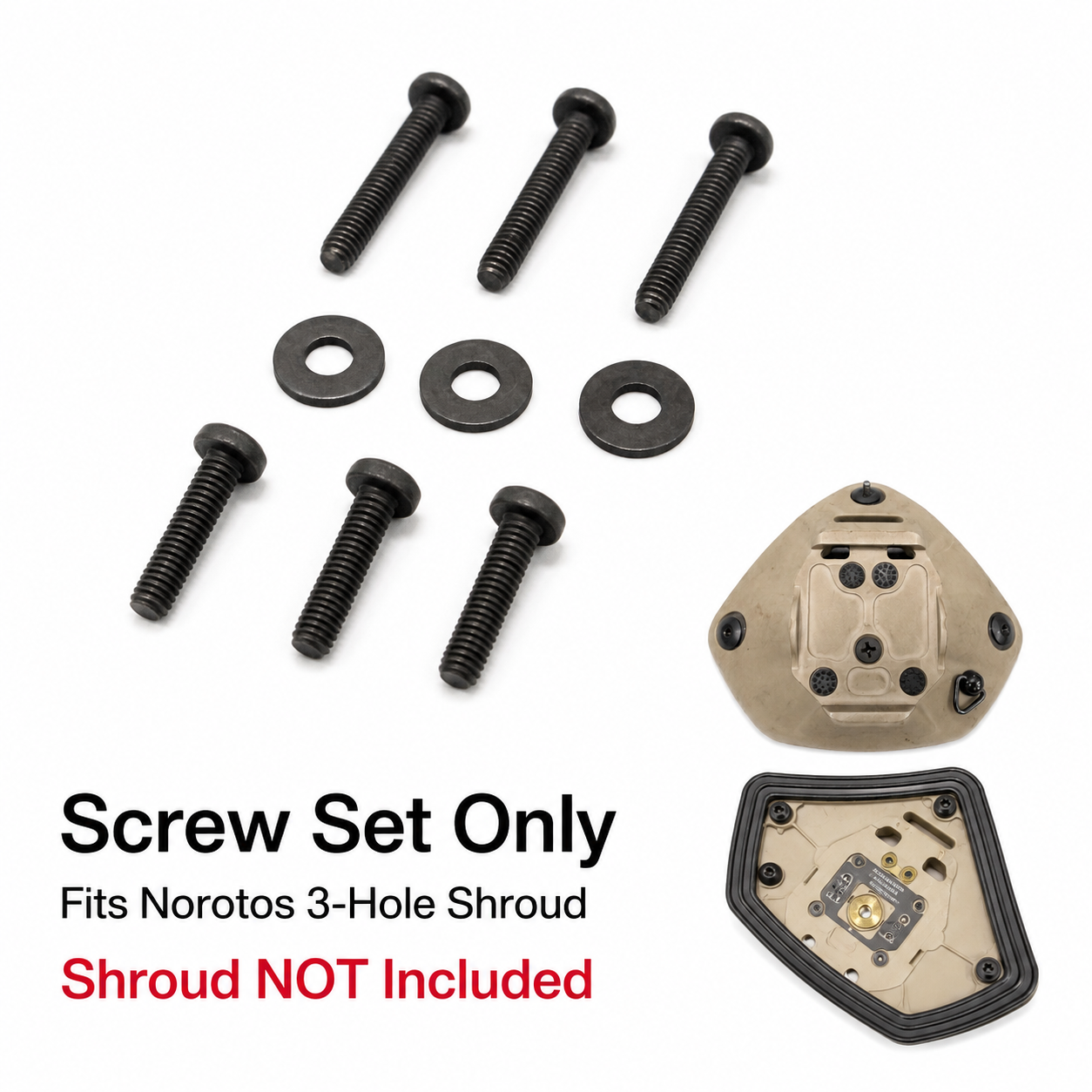 NVG Helmet Shroud Screw Washer Set for Norotos 3-Hole Mount 9-Piece