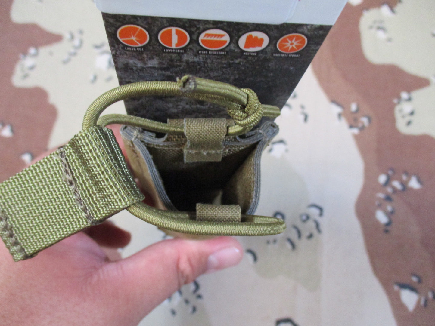 SENTRY Pistol Single Mag Pouch – Coyote  MOLLE/PALS  Variable Mount – laser cut