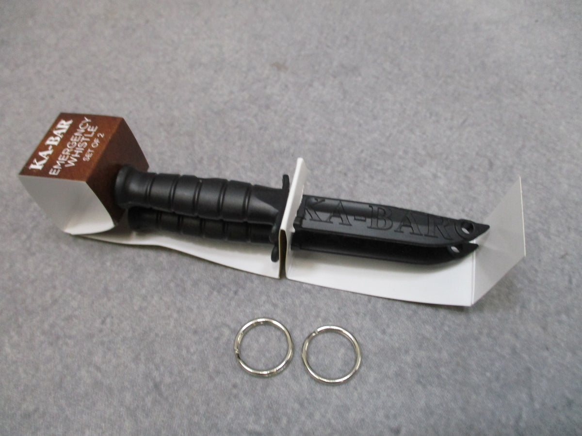 KA-BAR 9925 Emergency Whistle Lot 6 Black Keychain Safety Whistles USA 3 Packs