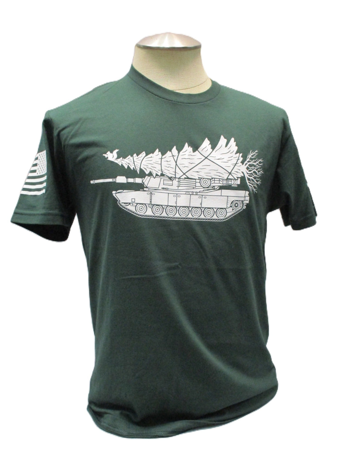 Grunt Style Military Christmas Tank Tree Green T-Shirt Mens S M L 2XL NWOT