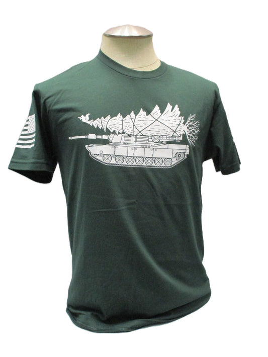 Grunt Style Military Christmas Tank Tree Green T-Shirt Mens S M L 2XL NWOT