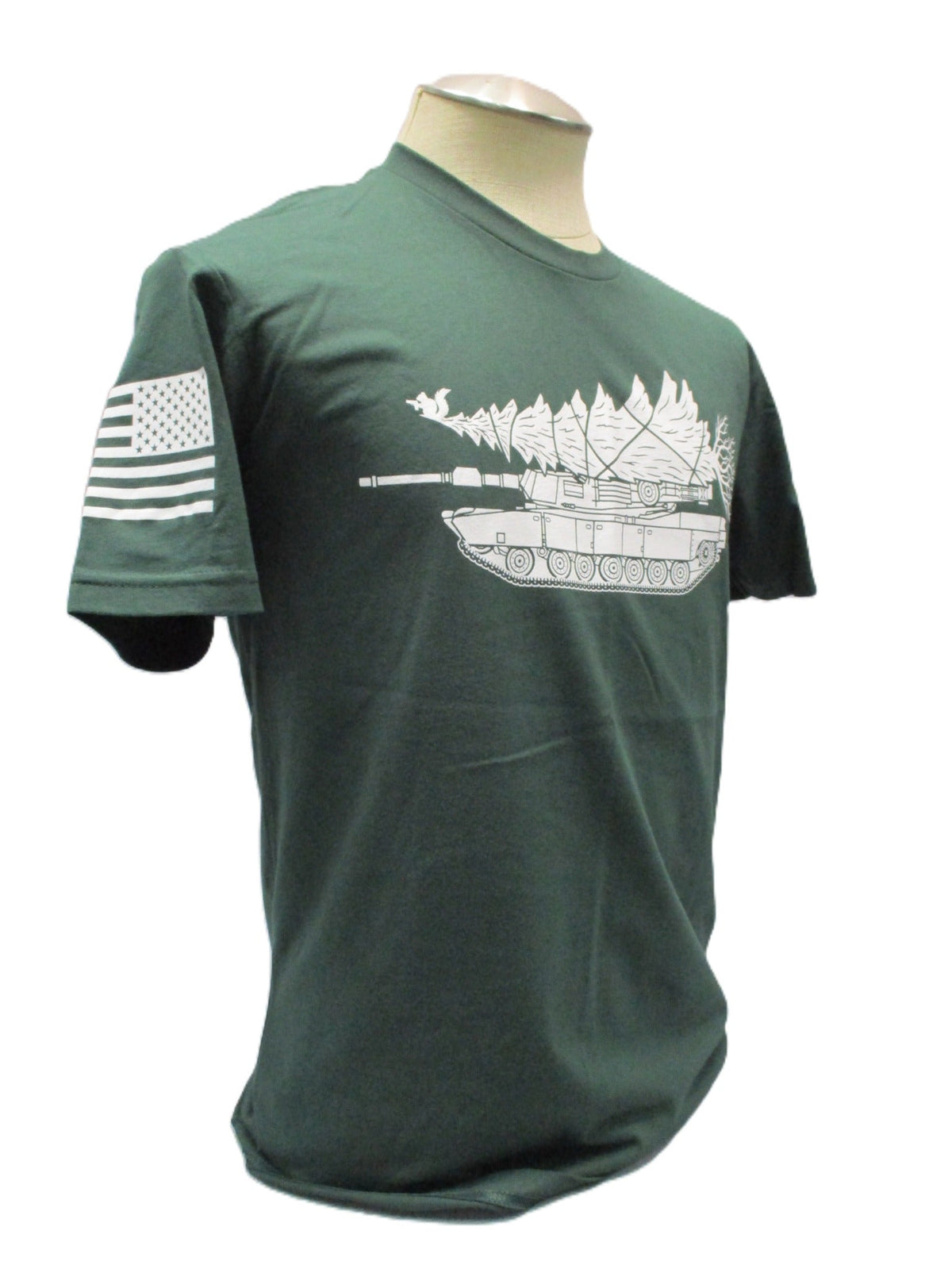 Grunt Style Military Christmas Tank Tree Green T-Shirt Mens S M L 2XL NWOT