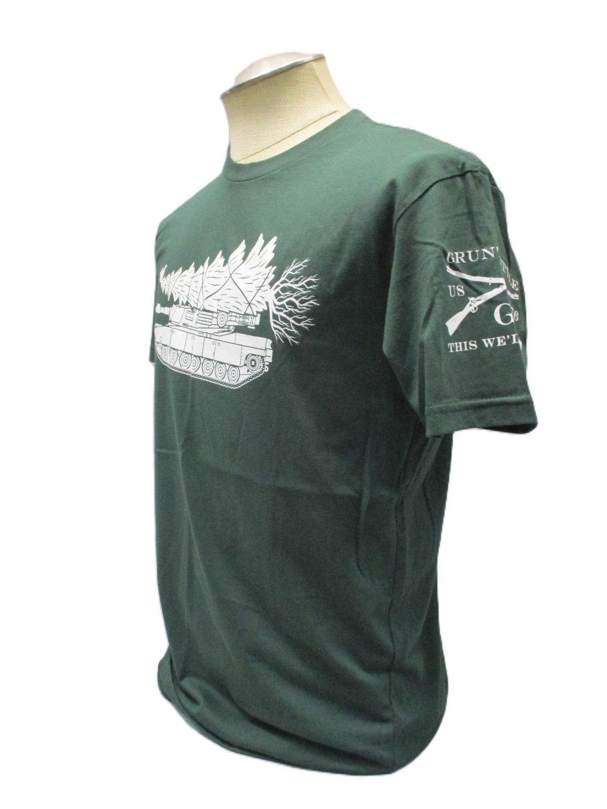 Grunt Style Military Christmas Tank Tree Green T-Shirt Mens S M L 2XL NWOT