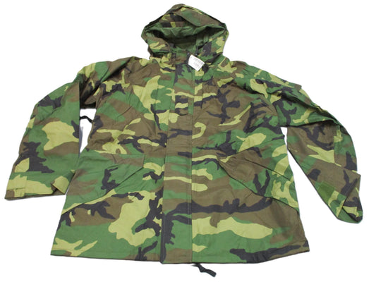 ARMY ISSUE WOODLAND BDU GORE-TEX JACKET WET/COLD WEATHER PARKA LARGE/REGULAR