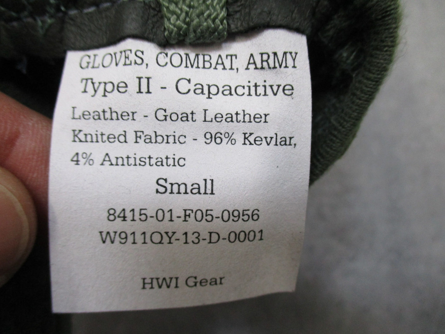 US ARMY COMBAT GLOVES TYPE II CAPACITIVE SMALL SHOOTER GLOVE CUT/FIRE RESISTANT