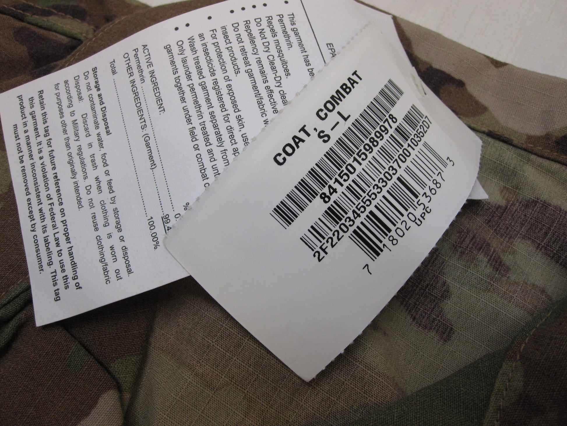 Centex Military Gear Scorpion W2 Small Long Flame-Resistant Army shirt or coat in OCP Multicam camouflage.
