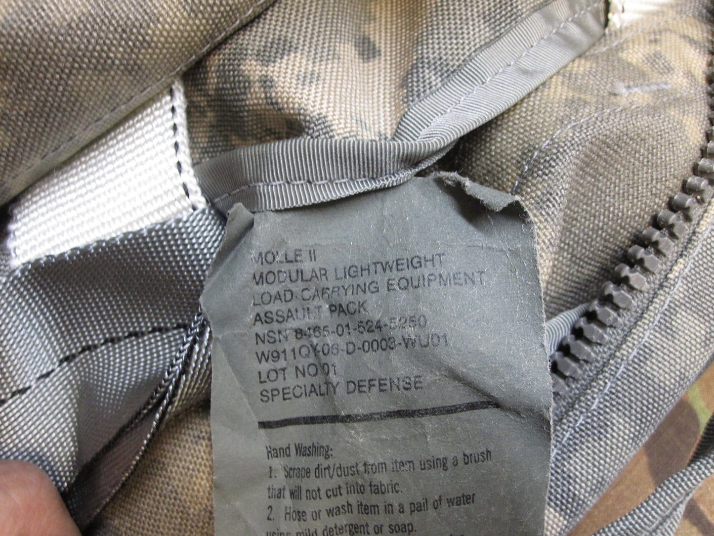 USED ARMY ISSUE ACU DIGITAL MOLLE II ASSAULT PACK w. STIFFENER 8465-01-524-5250
