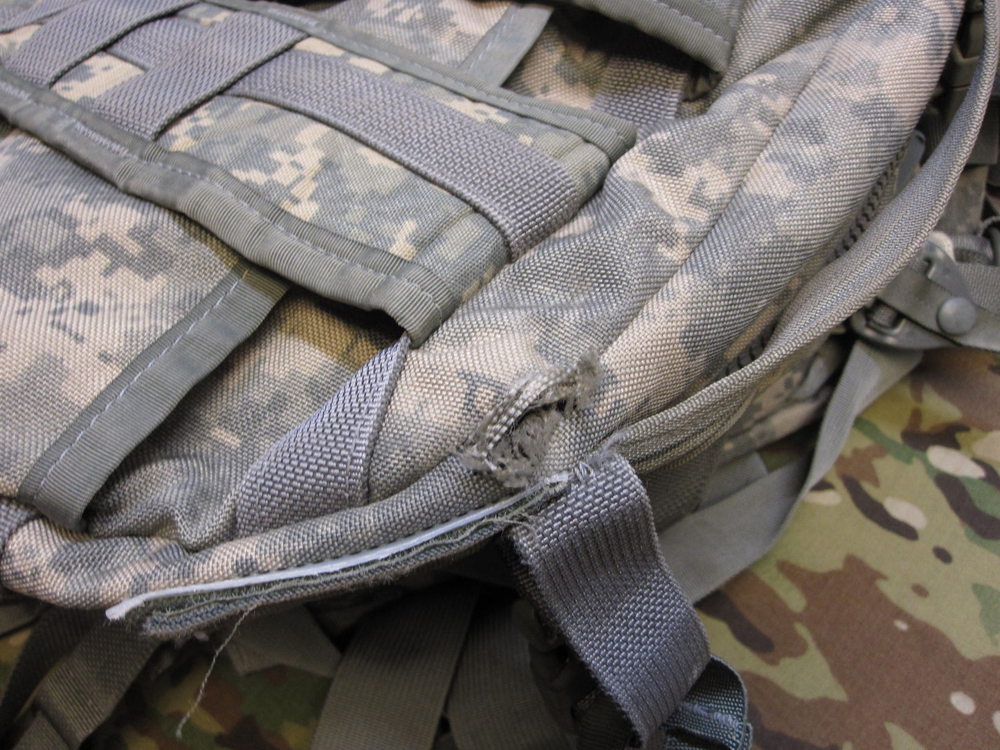 USED ARMY ISSUE ACU DIGITAL MOLLE II ASSAULT PACK w. STIFFENER 8465-01-524-5250