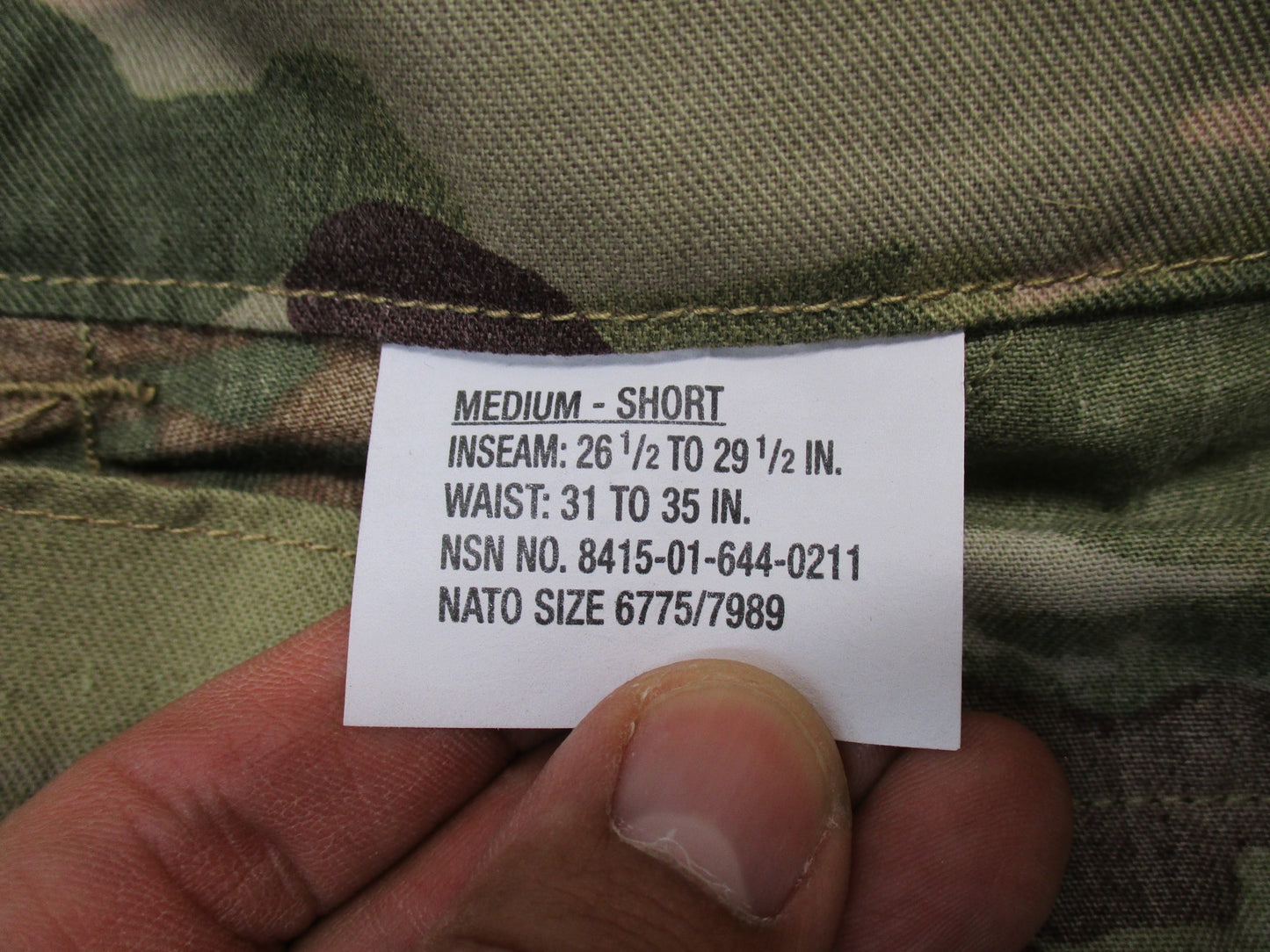 Army Advanced Combat Pants Scorpion OCP by Centex Military Gear, medium/short size with Crye knee pad compatibility.