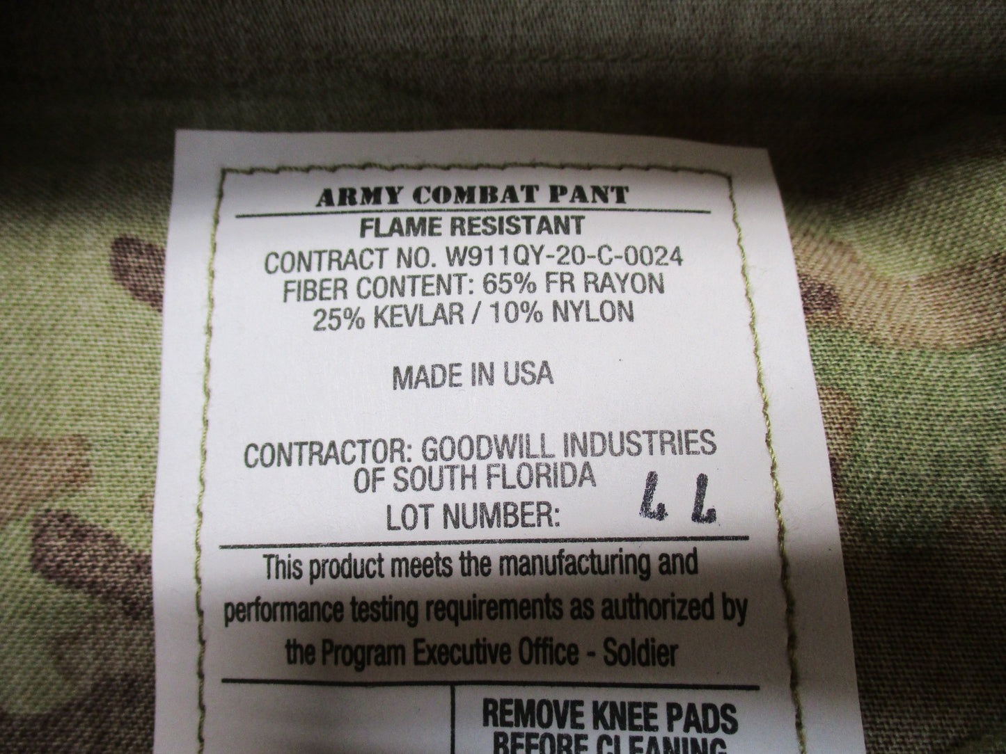 Centex Military Gear Army Advanced Combat Pants Scorpion OCP with Crye knee pad compatibility, medium/short size, tactical military uniform