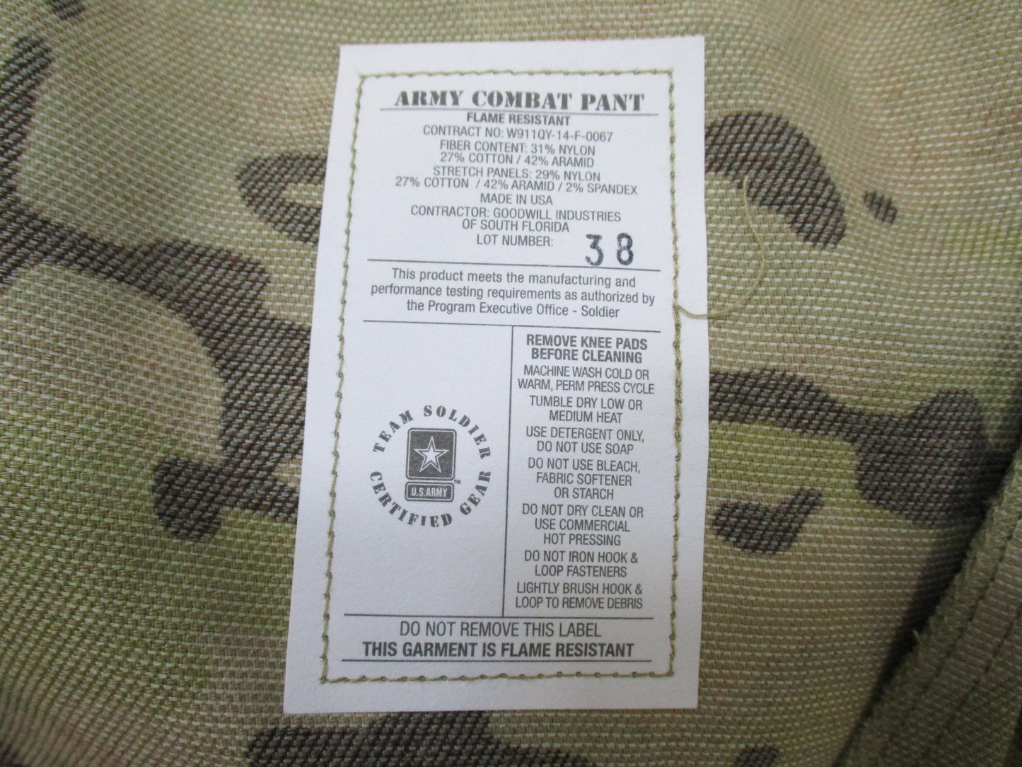 New Army Combat Pants FR Multicam Large Long w/ Crye Knee Pads Fire Resistant - Centex Military Gear