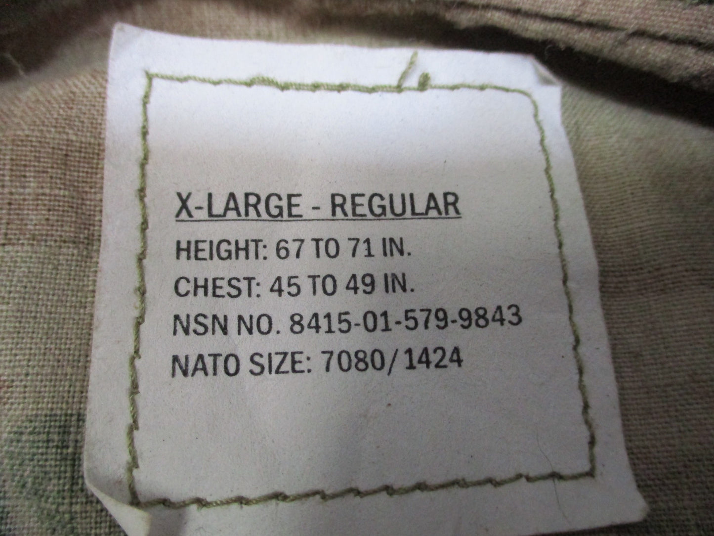 New Multicam US Army Combat Uniform Flame Resistant Shirt X-Large Regular Top