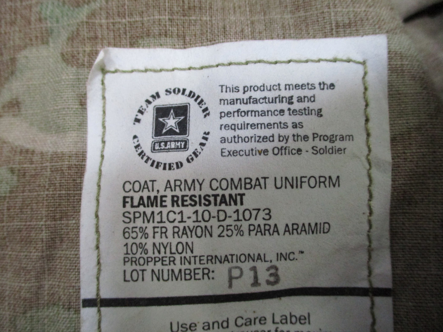 New Multicam US Army Combat Uniform Flame Resistant Shirt X-Large Regular Top