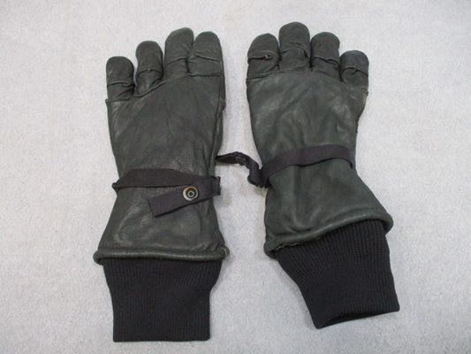 Military Issue Black Leather Intermediate Insulated Cold Weather Gloves LARGE