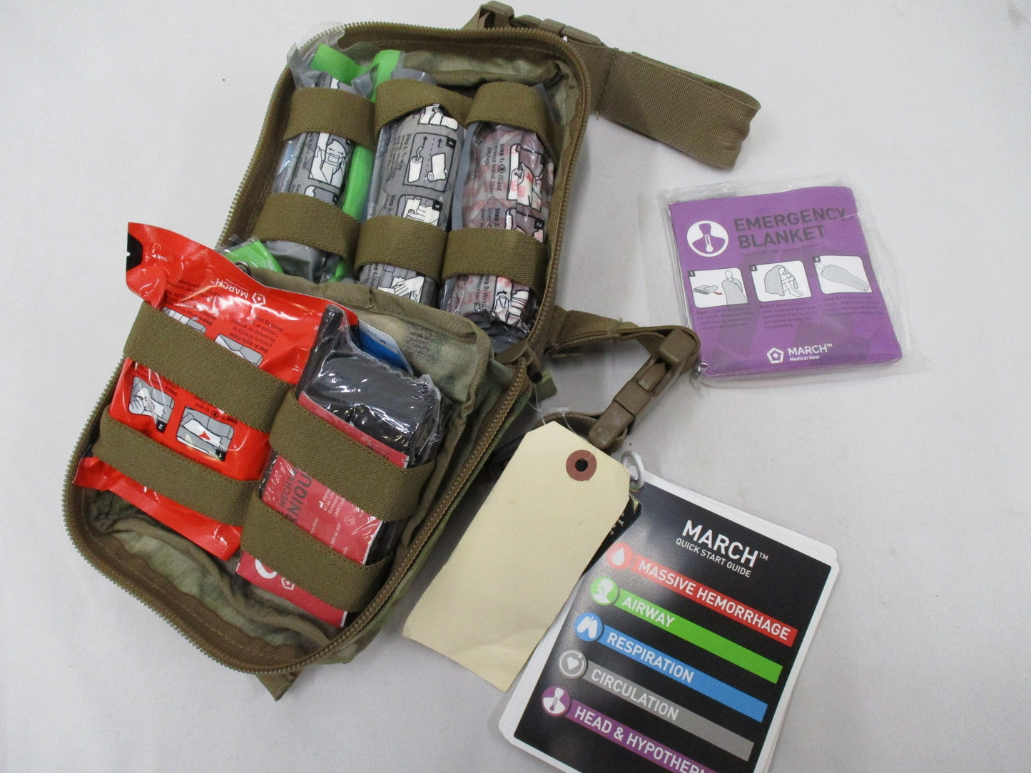 MOJO IFAK INTERMEDIATE KIT STOCKED MULTICAM DROP LEG or MOLLE POUCH MILITARY KIT