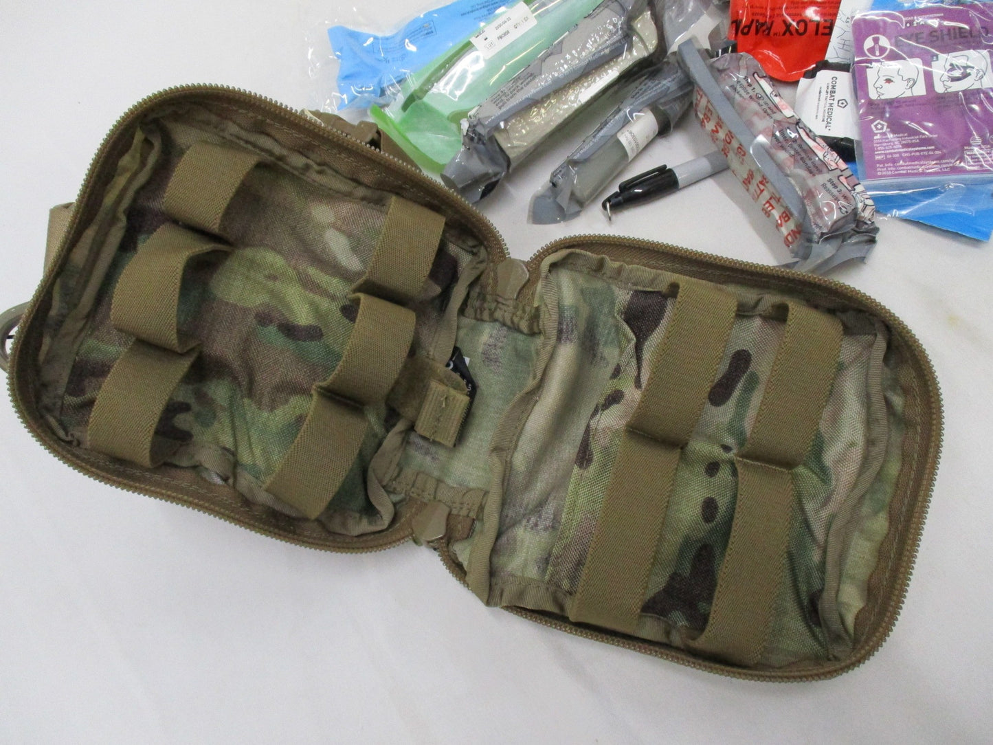 MOJO IFAK INTERMEDIATE KIT STOCKED MULTICAM DROP LEG or MOLLE POUCH MILITARY KIT