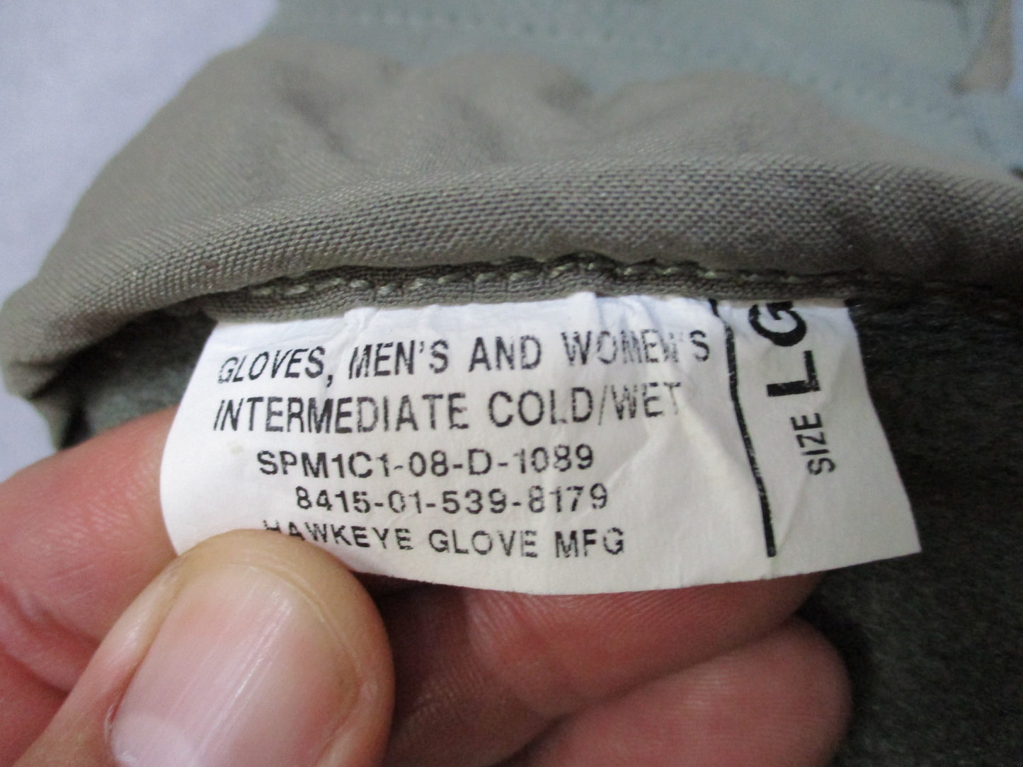 ARMY GLOVES FOLIAGE GREEN COLD/WET INTERMEDIATE GLOVE LARGE 8415-01-539-8179