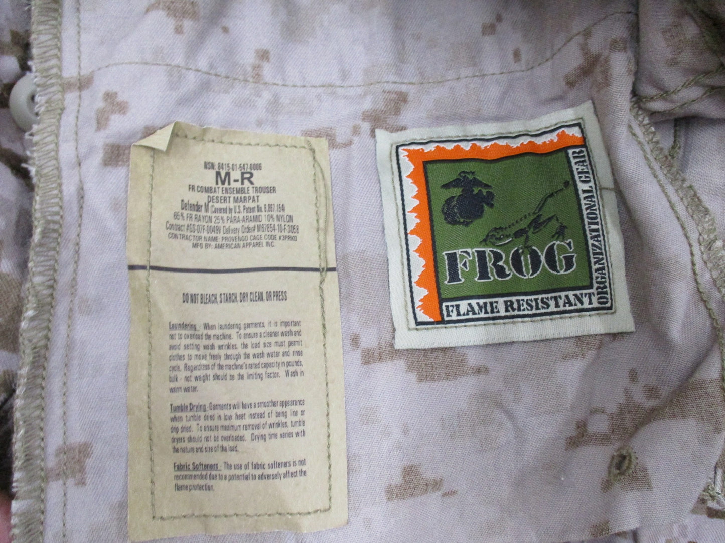 NEW USMC DESERT MARPAT FROG COMBAT PANTS MEDIUM/REGULAR MARINES ENSEMBLE TROUSER