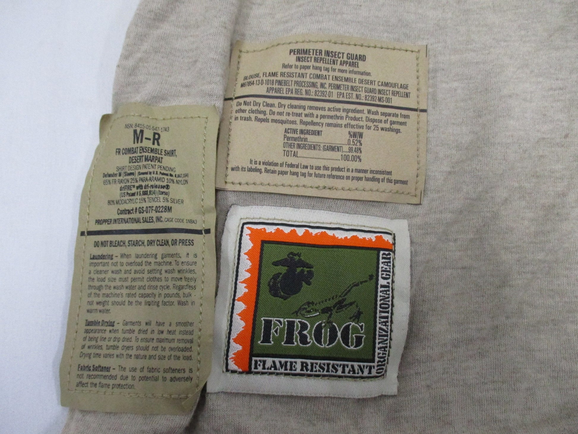 USMC Issue Desert MARPAT FR Combat Shirt by Centex Military Gear, medium/regular size, with camouflage pattern and tactical design.