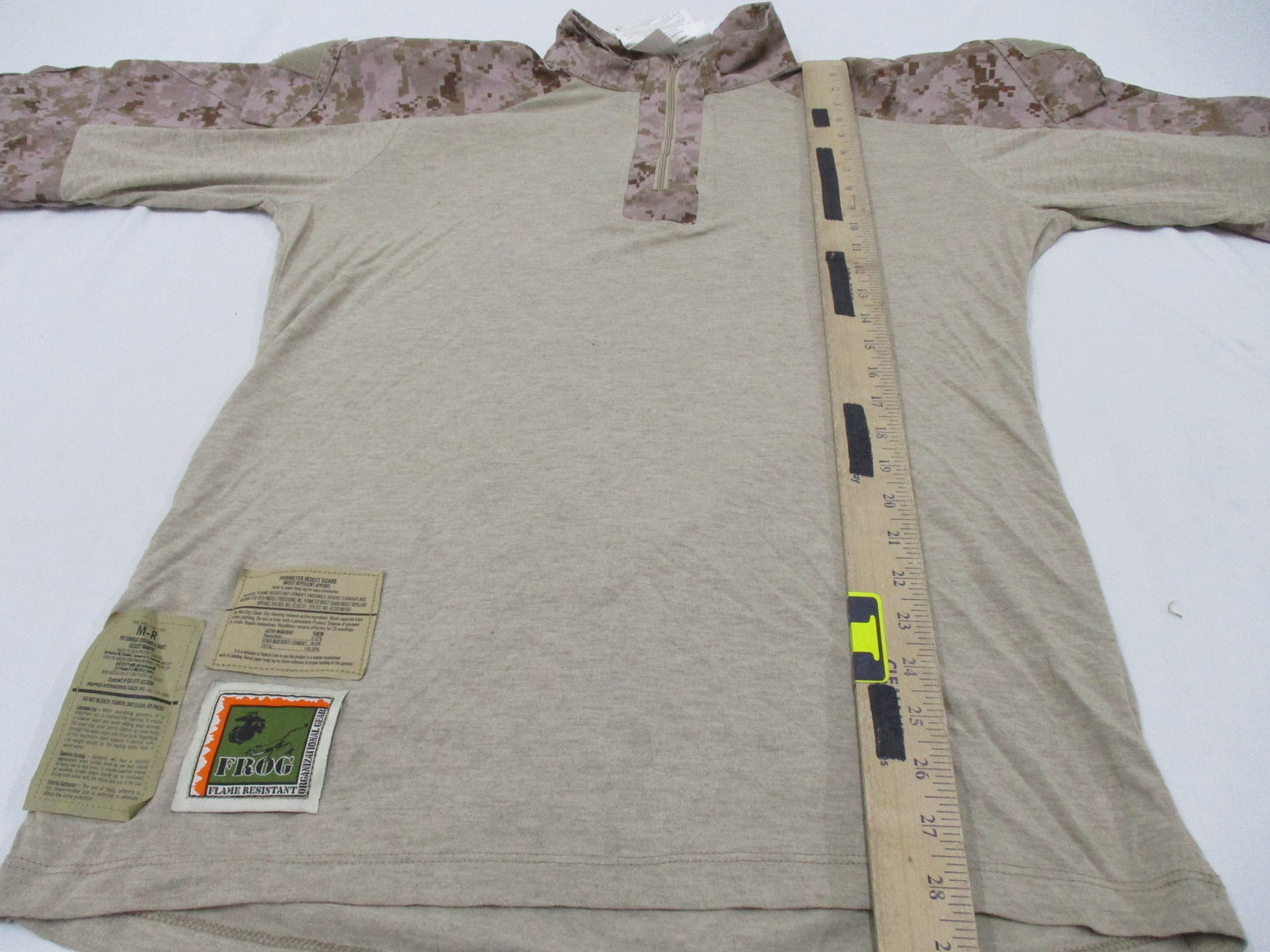 USMC Issue Desert MARPAT FR Combat Shirt by Centex Military Gear, medium/regular size, featuring camouflage pattern and tactical design.