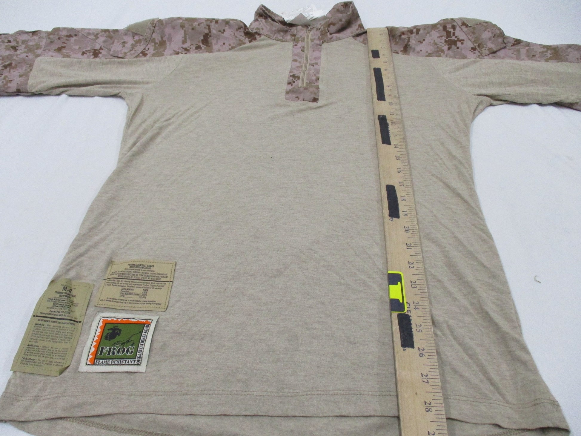 USMC Issue Desert MARPAT FR Combat Shirt by Centex Military Gear, medium/regular size, featuring camouflage pattern and tactical design.