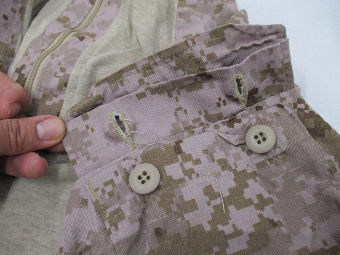 USMC Issue Desert MARPAT FR Combat Shirt by Centex Military Gear, medium/regular size, with camouflage pattern and tactical design.