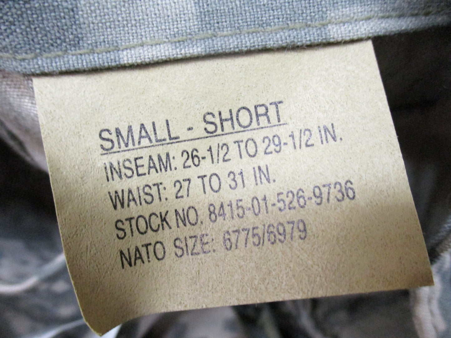 Army ACU digital aircrew trousers by Centex Military Gear, small/short UCP aviation fueler pants with multiple cargo pockets.