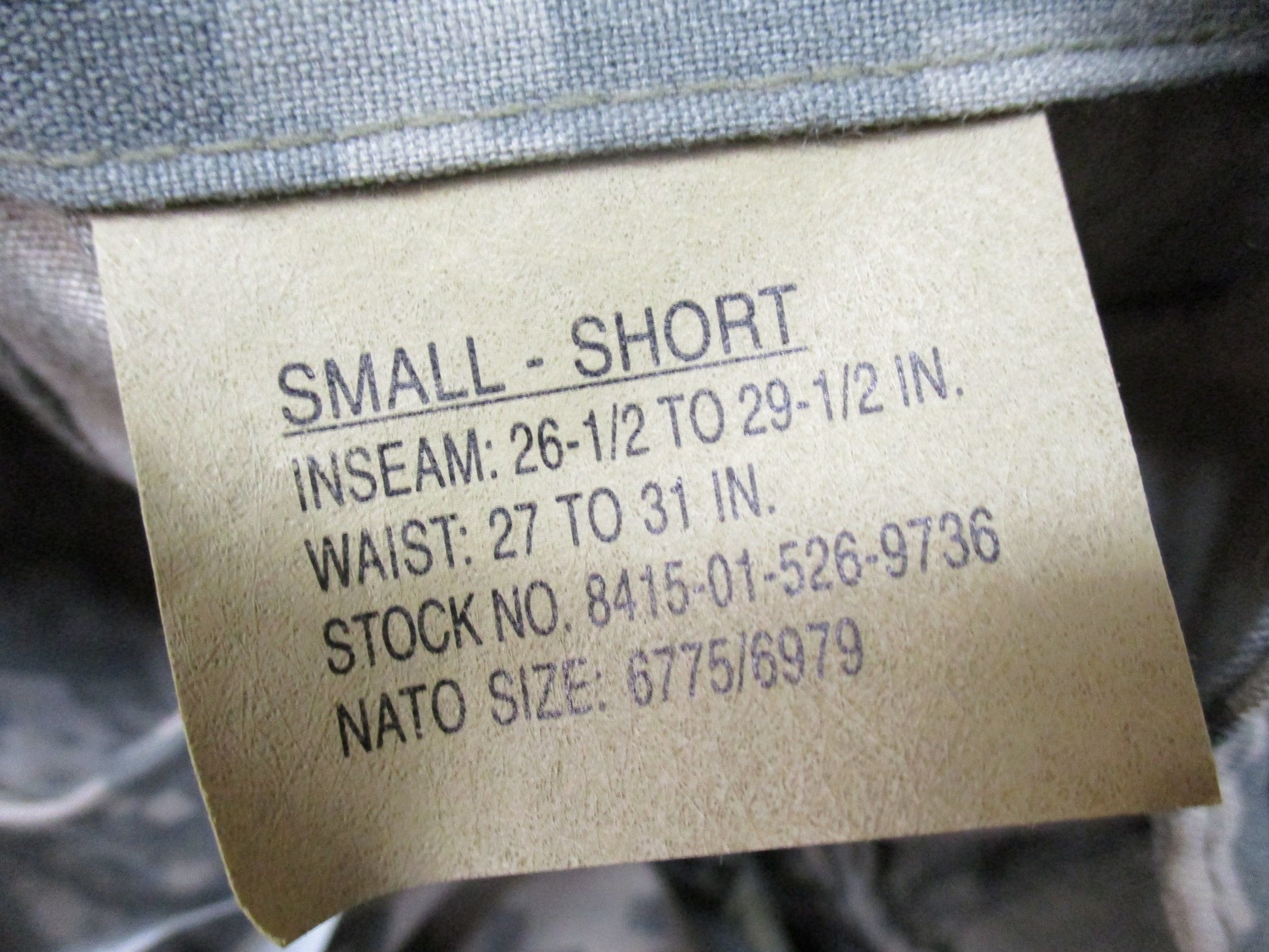 Army ACU digital aircrew trousers by Centex Military Gear, small/short UCP aviation fueler pants with multiple cargo pockets.