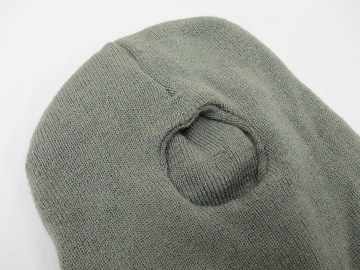 USED MILITARY SKI MASK BALACLAVA HOOD FOLIAGE GREEN COLD WEATHER WOOL FACE COVER