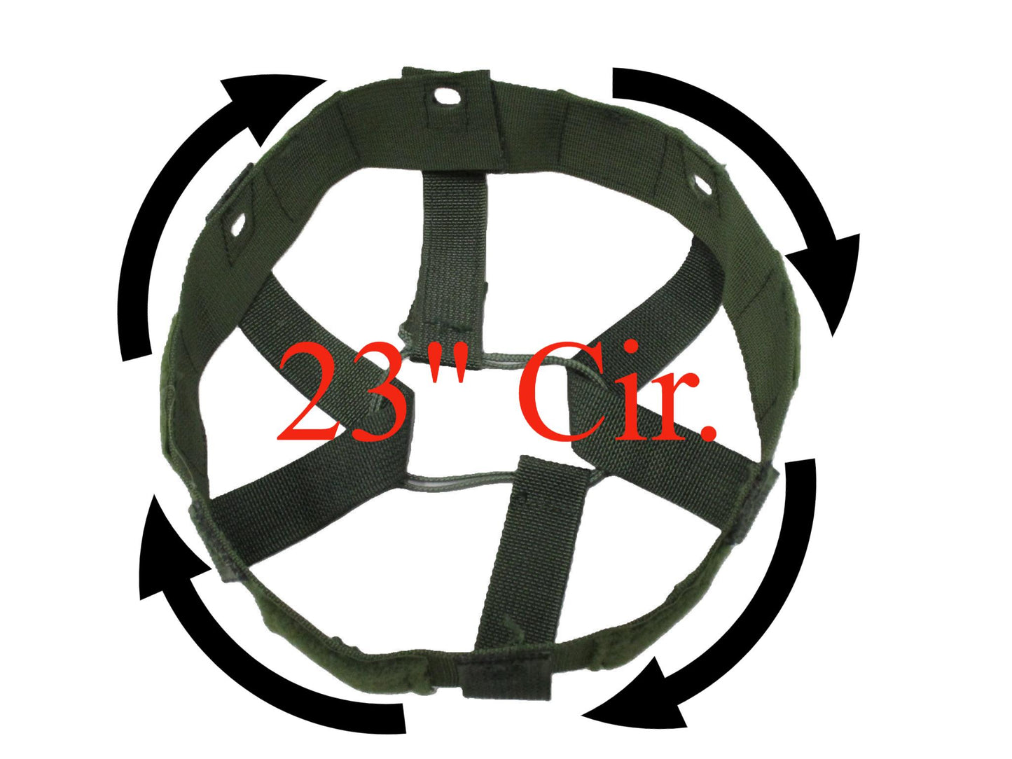 K-POT PASGT GROUND TROOP HELMET SUSPENSION LINER WEBBING GREEN STRAPS XSMALL