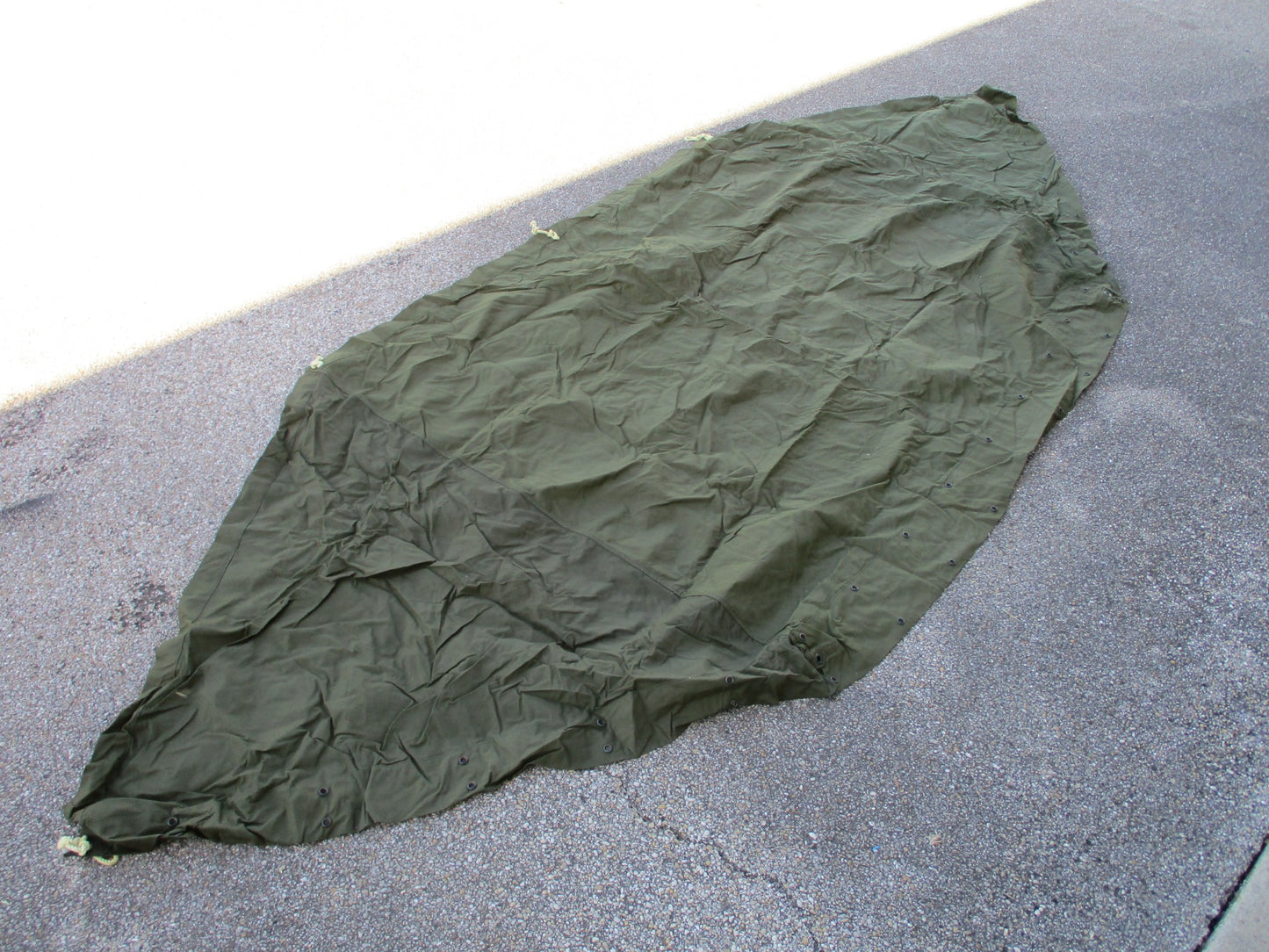USGI Military Shelter Half Pup Tent OD Green Canvas Tarp 1/2 Only No Poles