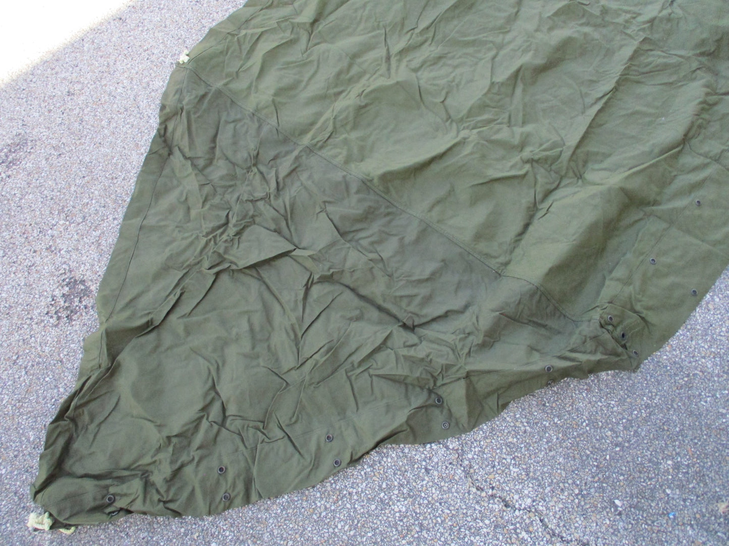 USGI Military Shelter Half Pup Tent OD Green Canvas Tarp 1/2 Only No Poles