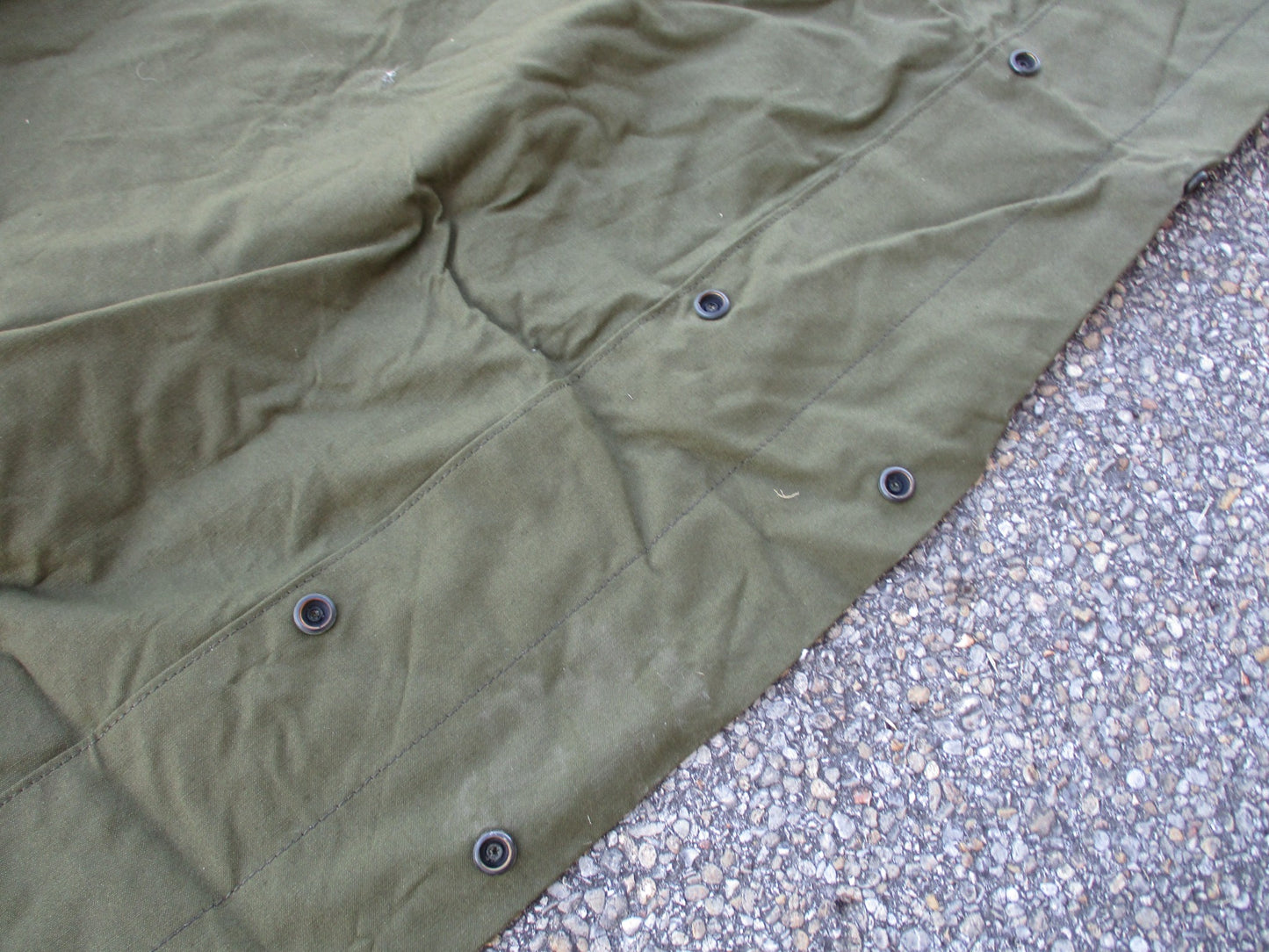 USGI Military Shelter Half Pup Tent OD Green Canvas Tarp 1/2 Only No Poles