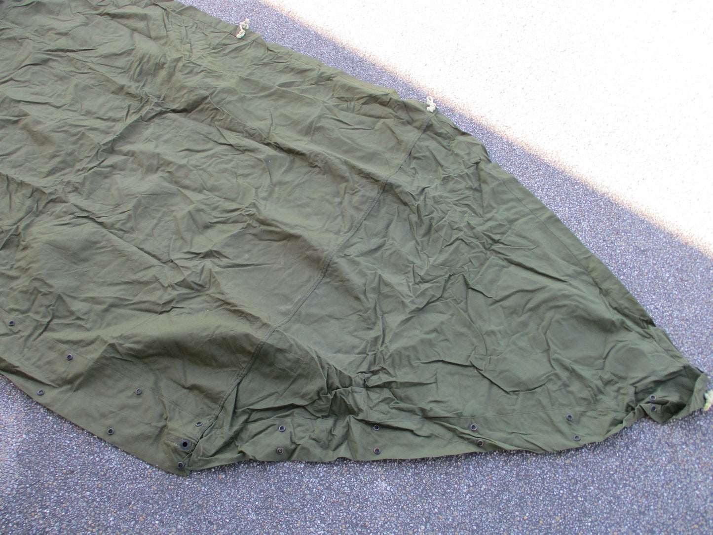 USGI Military Shelter Half Pup Tent OD Green Canvas Tarp 1/2 Only No Poles