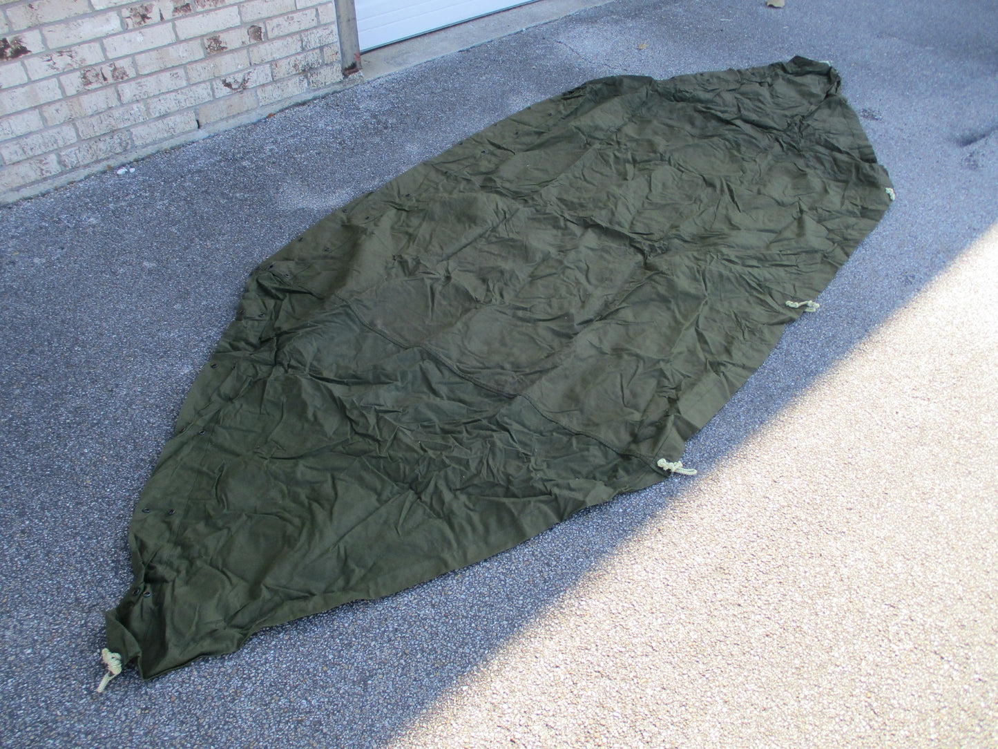 USGI Military Shelter Half Pup Tent OD Green Canvas Tarp 1/2 Only No Poles