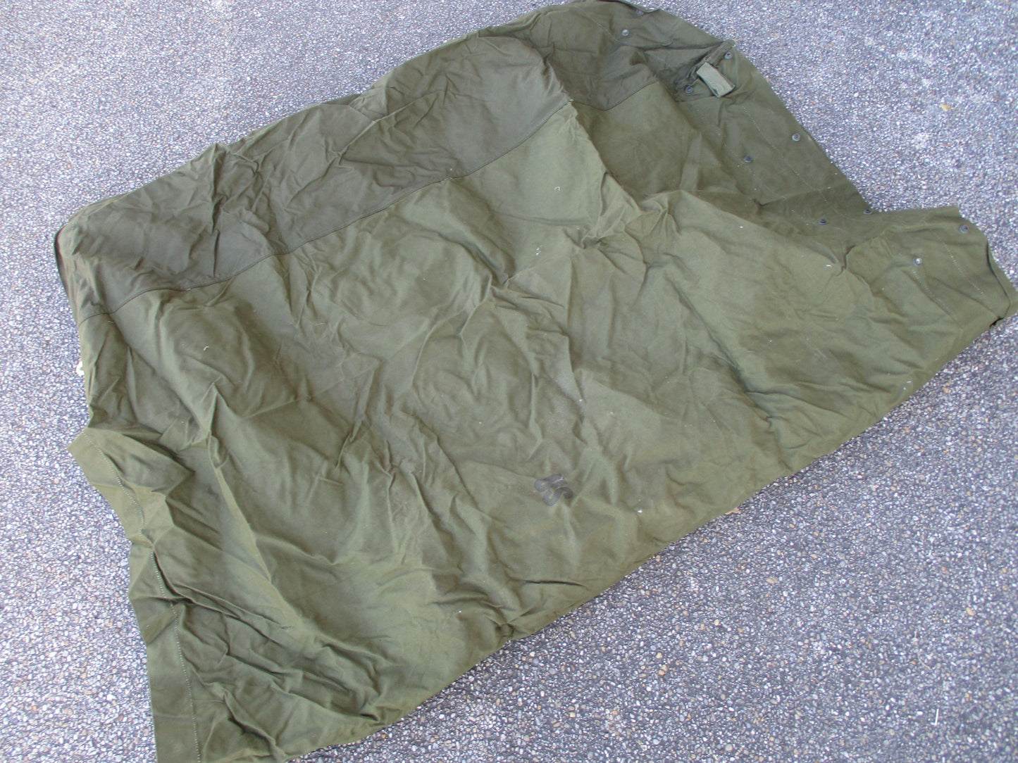 USGI Military Shelter Half Pup Tent OD Green Canvas Tarp 1/2 Only No Poles