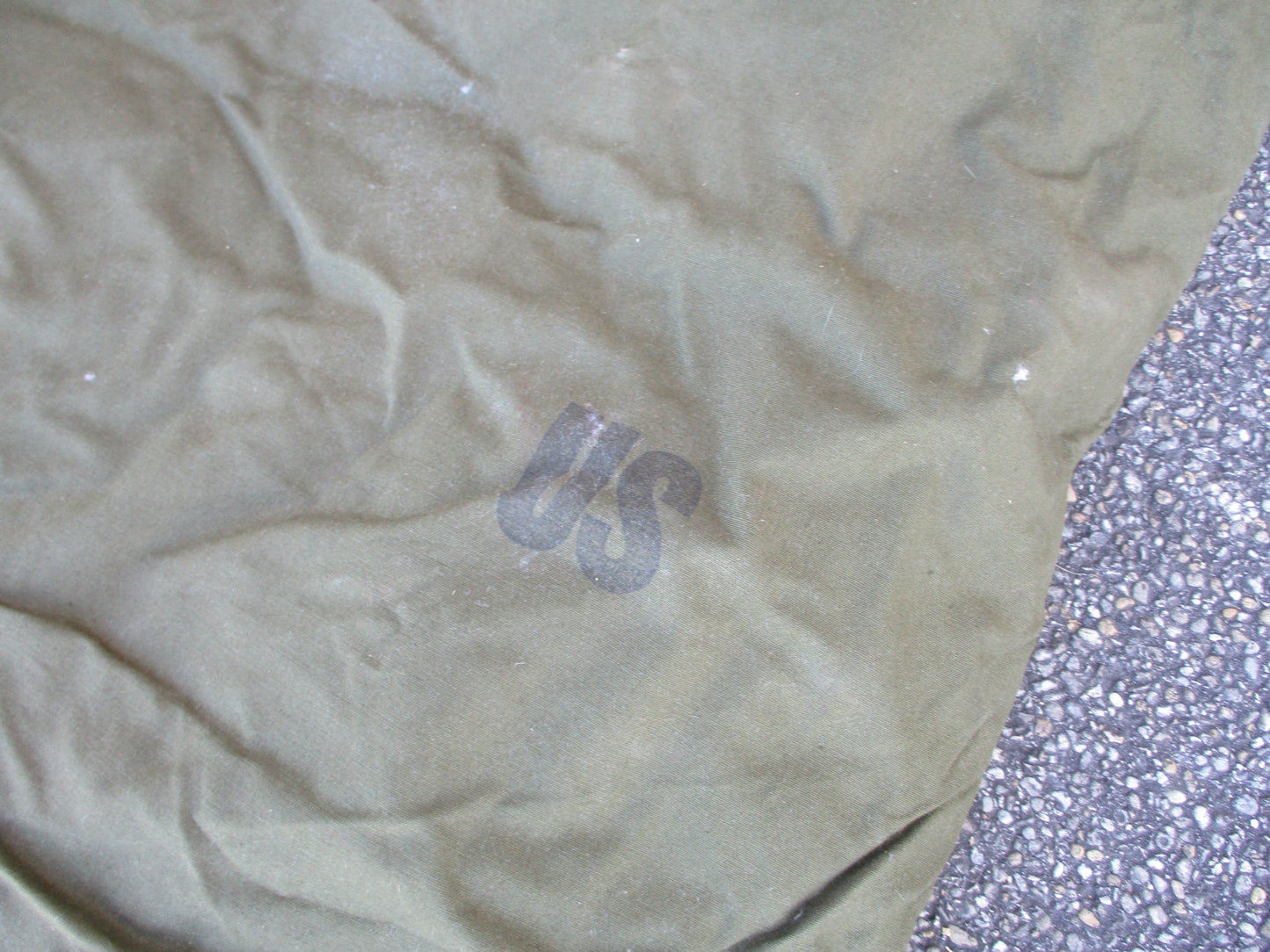 USGI Military Shelter Half Pup Tent OD Green Canvas Tarp 1/2 Only No Poles
