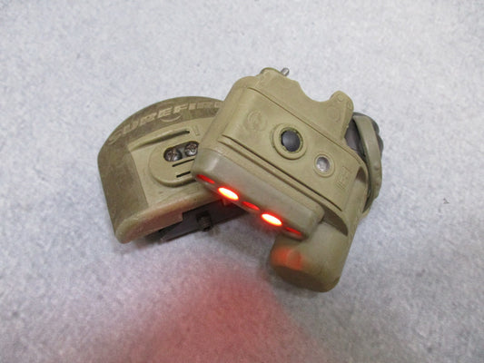 USED TAN SUREFIRE HELMET LIGHT WHITE/RED - IR STROBE HL1-C-TN w. MOUNT - Centex Military Gear