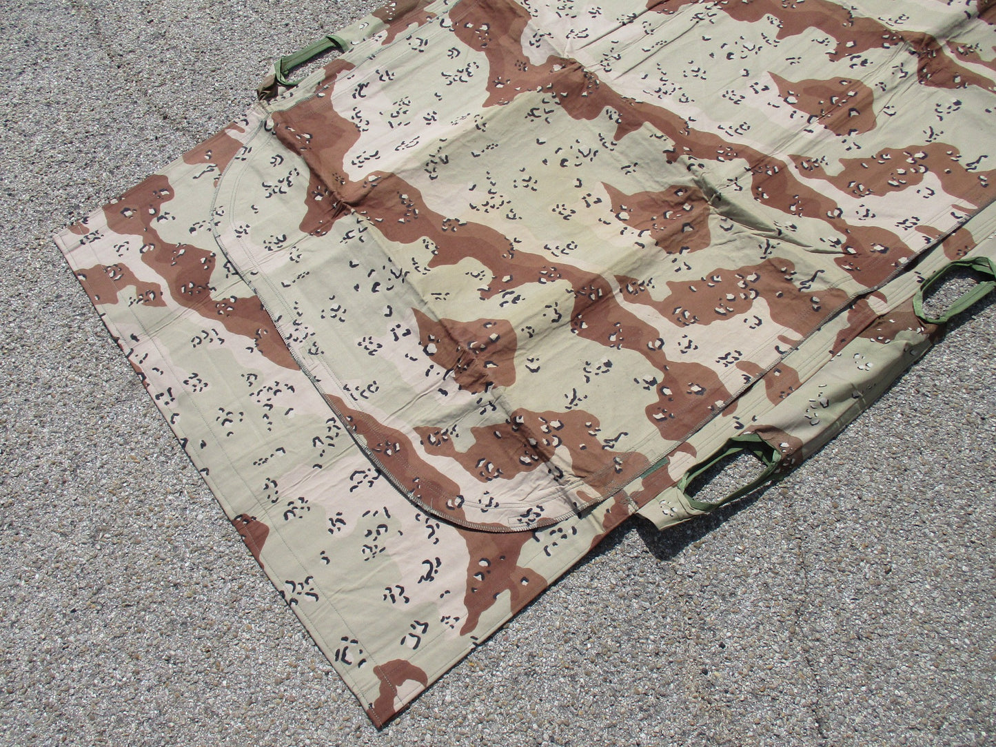 GULF WAR CHEMICAL PATIENT PROTECTIVE WRAP CLOTH LITTER/STRETCHER CHOCOLATE CHIP
