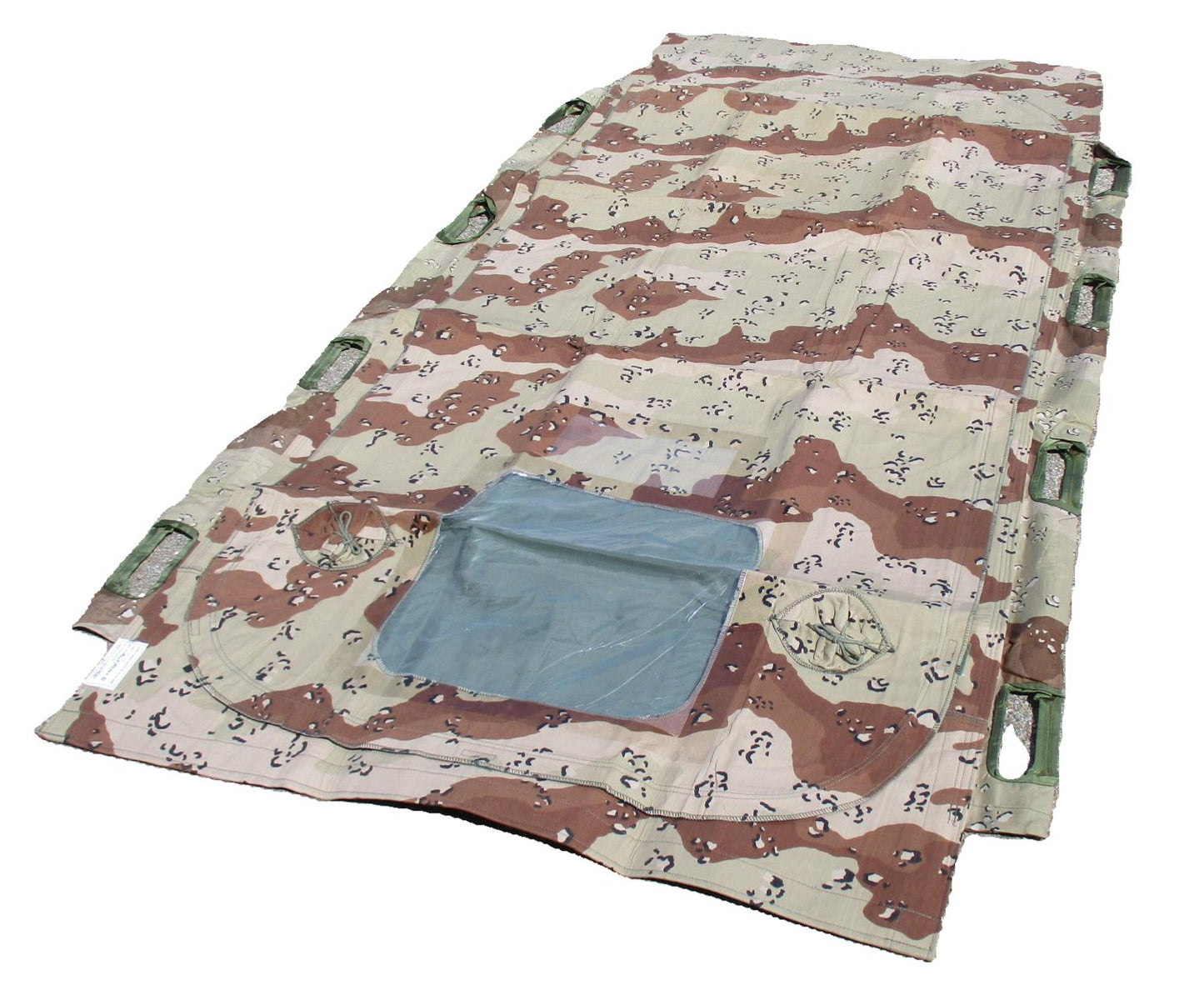 GULF WAR CHEMICAL PATIENT PROTECTIVE WRAP CLOTH LITTER/STRETCHER CHOCOLATE CHIP