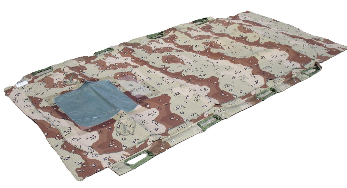 GULF WAR CHEMICAL PATIENT PROTECTIVE WRAP CLOTH LITTER/STRETCHER CHOCOLATE CHIP