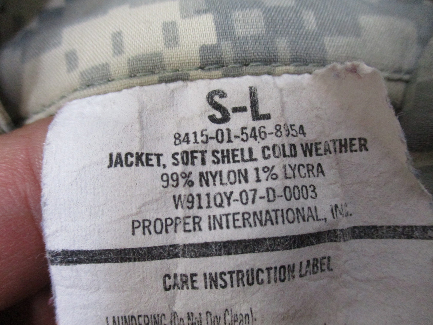 ARMY ISSUE TOP ACU DIGITAL SOFT SHELL JACKET GEN 3 PARKA SMALL/LONG LEVEL 5 - Centex Military Gear