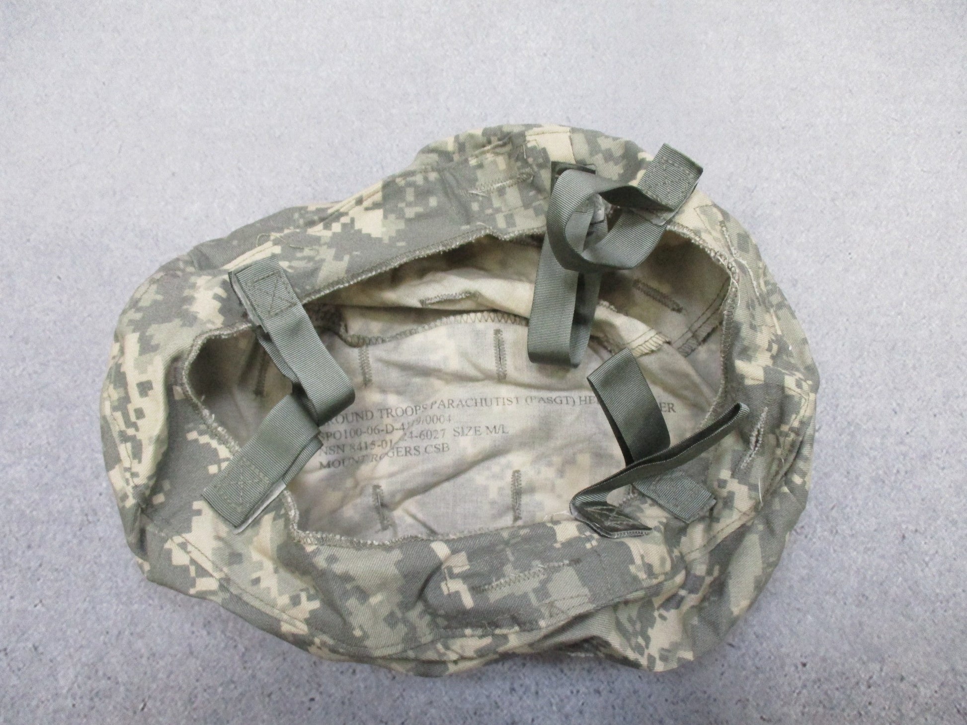 USGI PASGT Helmet Cover – ACU Digital – GWOT Era – Medium/Large - Centex Military Gear