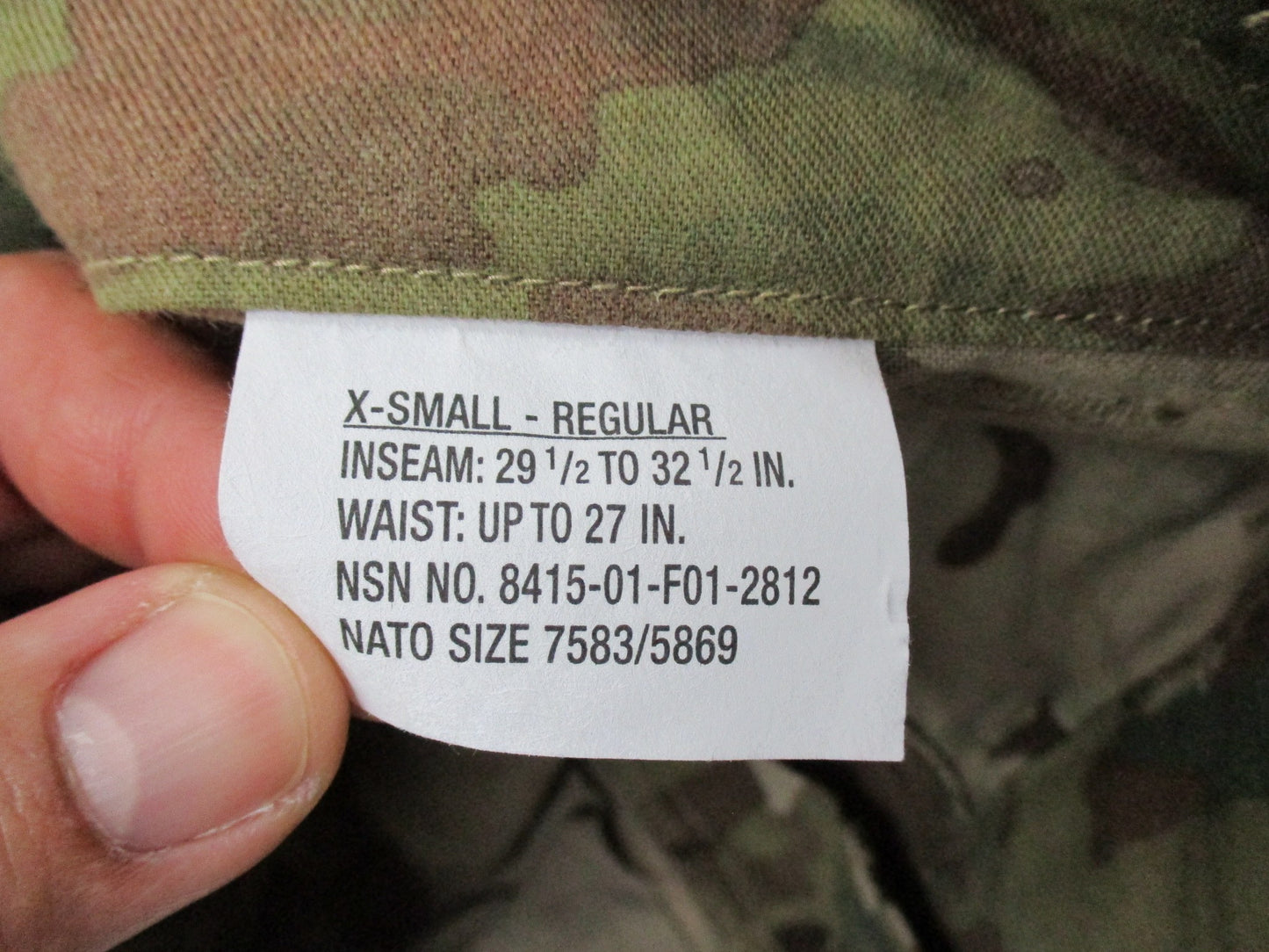 NEW ARMY ADVANCED COMBAT PANTS W/ CRYE KNEE PAD SLOTS XSMALL/REG MULTICAM OCP