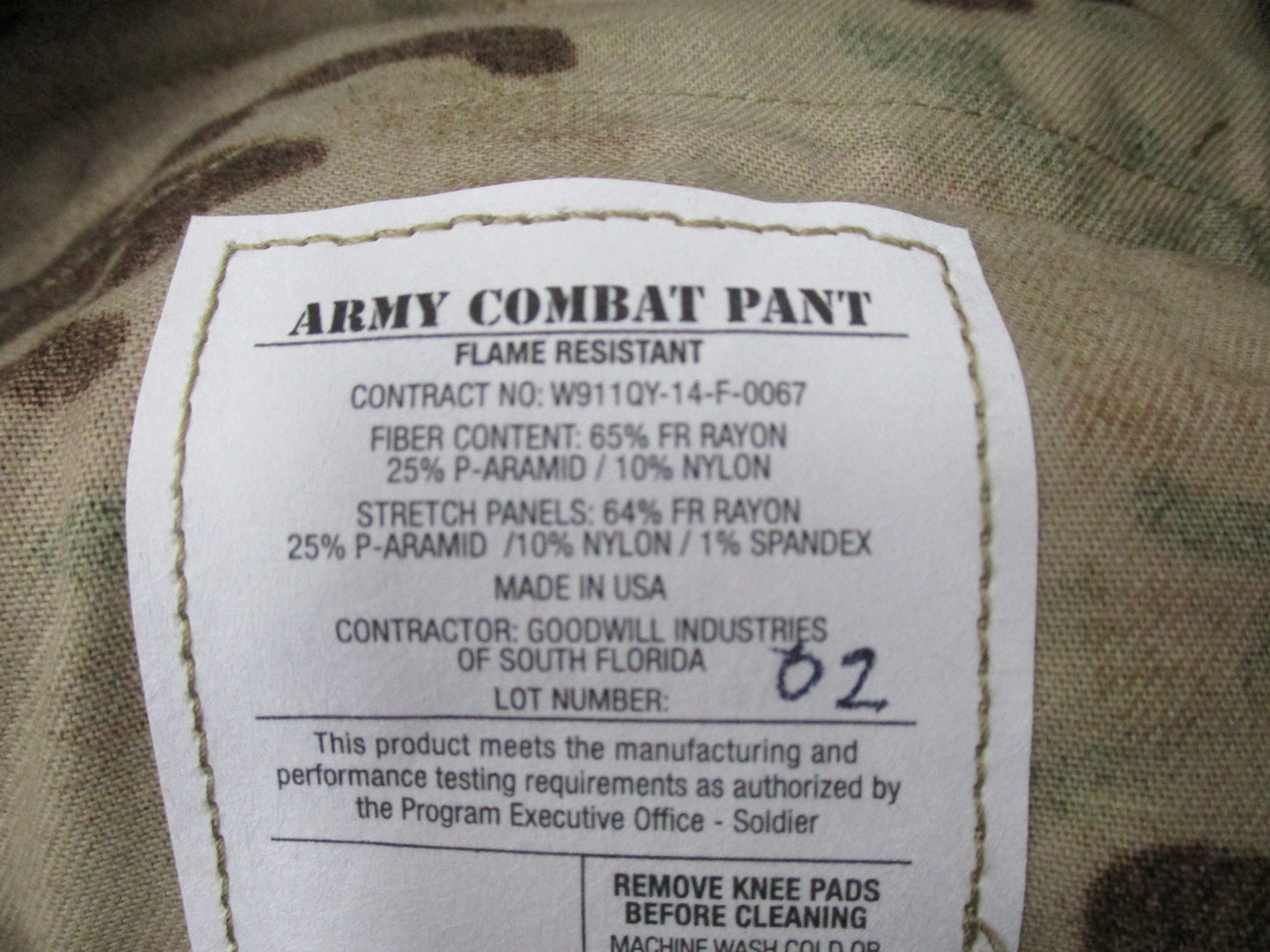 NEW ARMY ADVANCED COMBAT PANTS W/ CRYE KNEE PAD SLOTS XSMALL/REG MULTICAM OCP