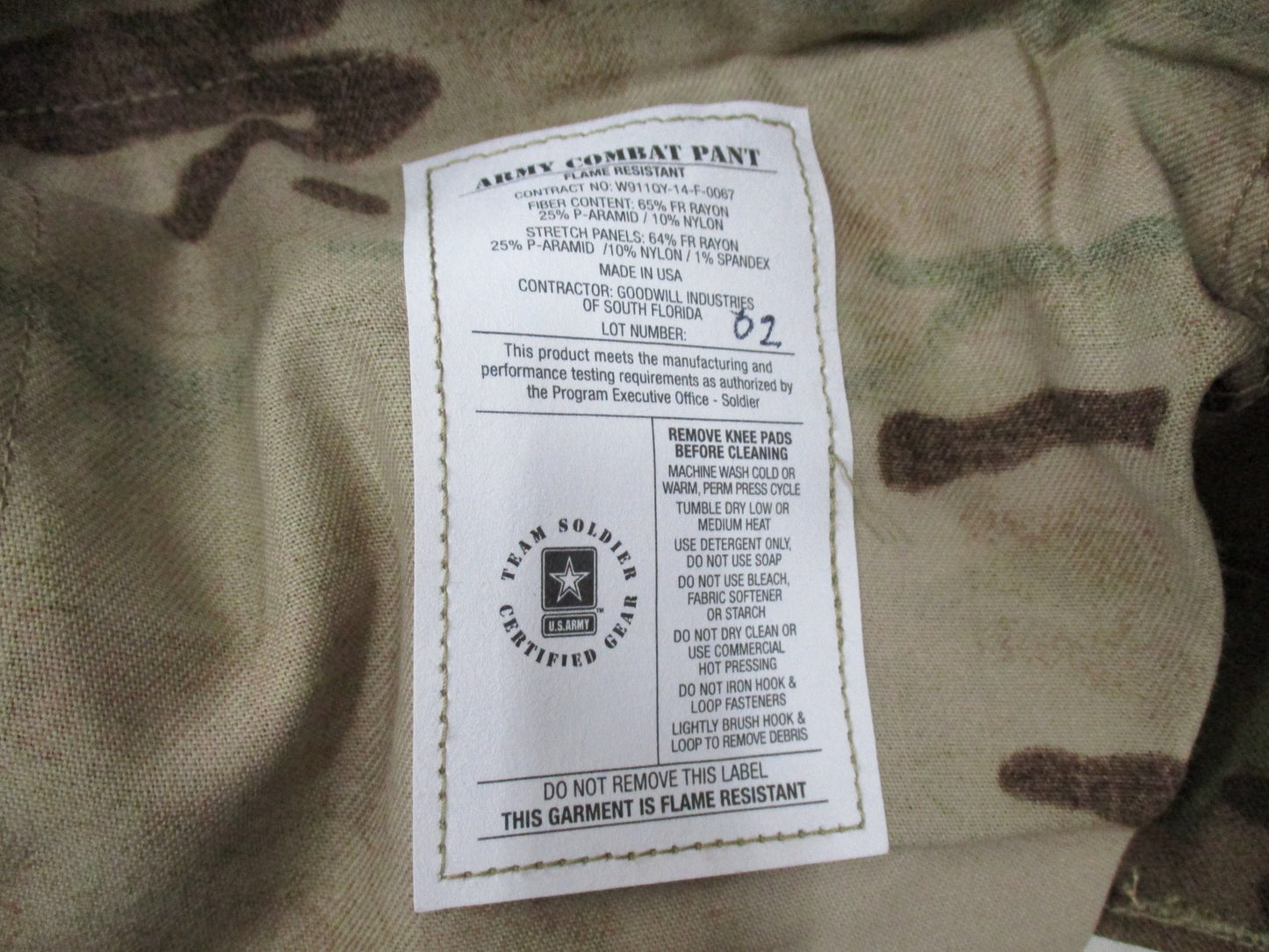 NEW ARMY ADVANCED COMBAT PANTS W/ CRYE KNEE PAD SLOTS XSMALL/REG MULTICAM OCP