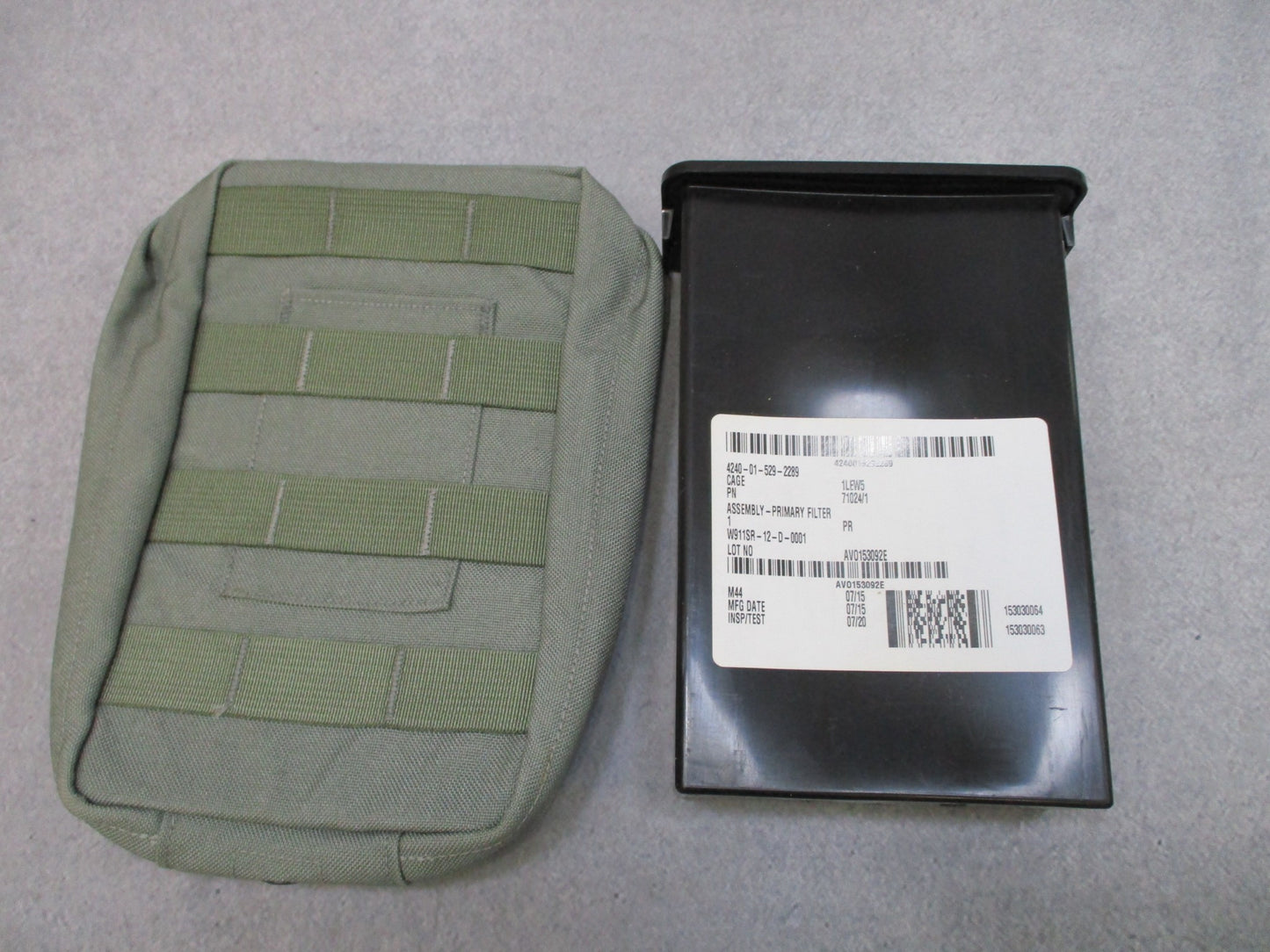 USGI M50 Gas Mask Primary Twin Filter MOLLE Pouch CBRN Carrier OD Green NOS