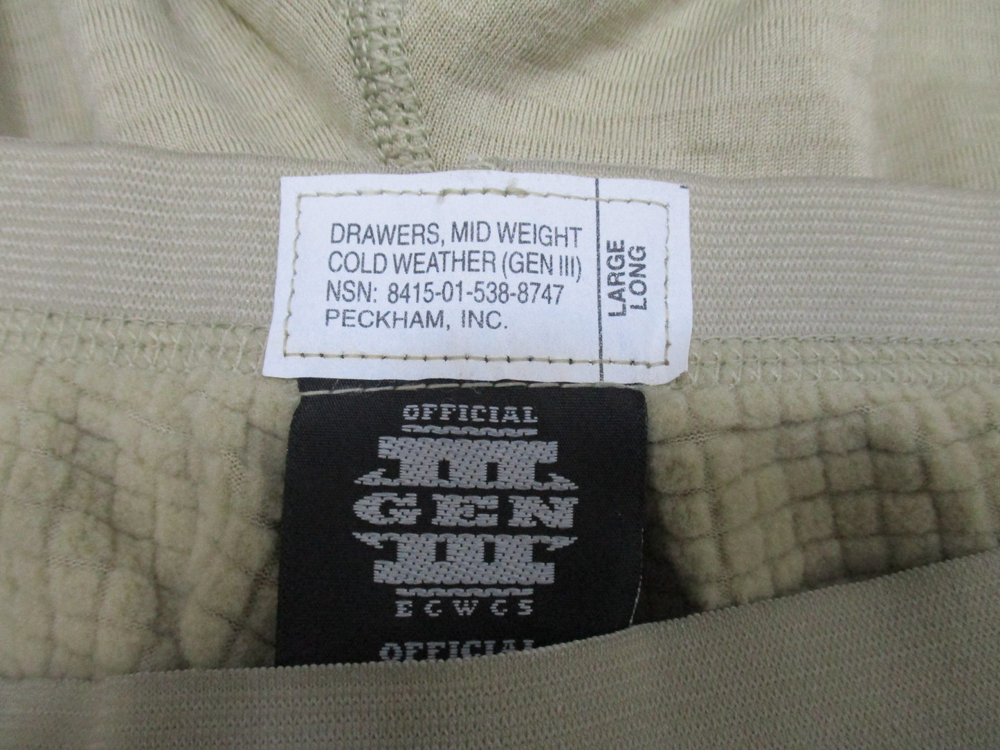 NWOT TAN GEN III POLARTEC MID-WEIGHT LEVEL 2 GRID FLEECE WAFFLE PANTS LARGE/LONG - Centex Military Gear